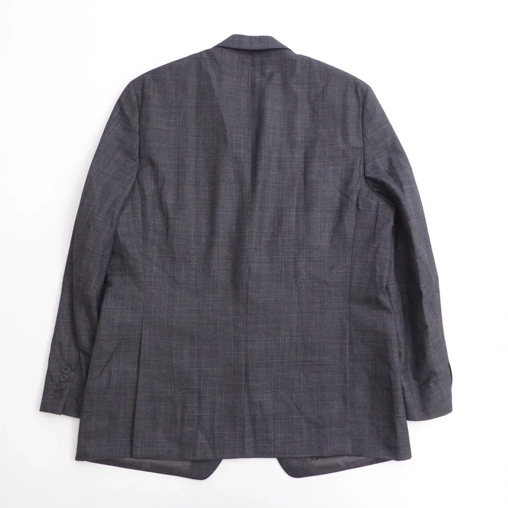 Lauren Ralph Lauren Black Label Mens Sport Coat Gray Plaid 2 Button Blazer 44L